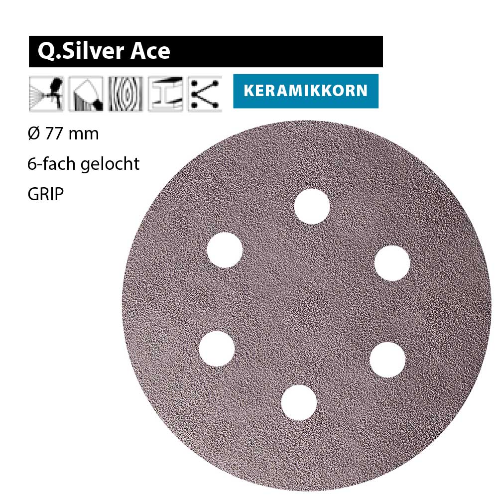 MIRKA Scheiben Q.Silver Ø 125 mm Klett P320 9-fach gelocht 100 St 