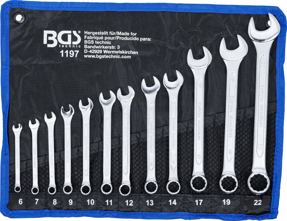 BGS Maul Ringschlüssel Satz 6-22 mm 12 teilig 1197 | ACH-Shop | Werkzeug-Sets