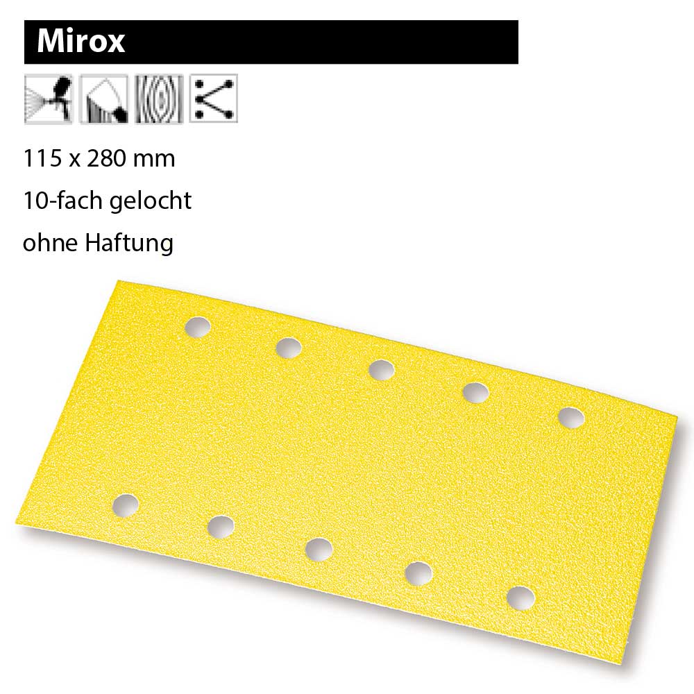 Mirka Mirox Schleifpapier Streifen 115x280 mm 100 Stk Schleifblätter P120-P240 