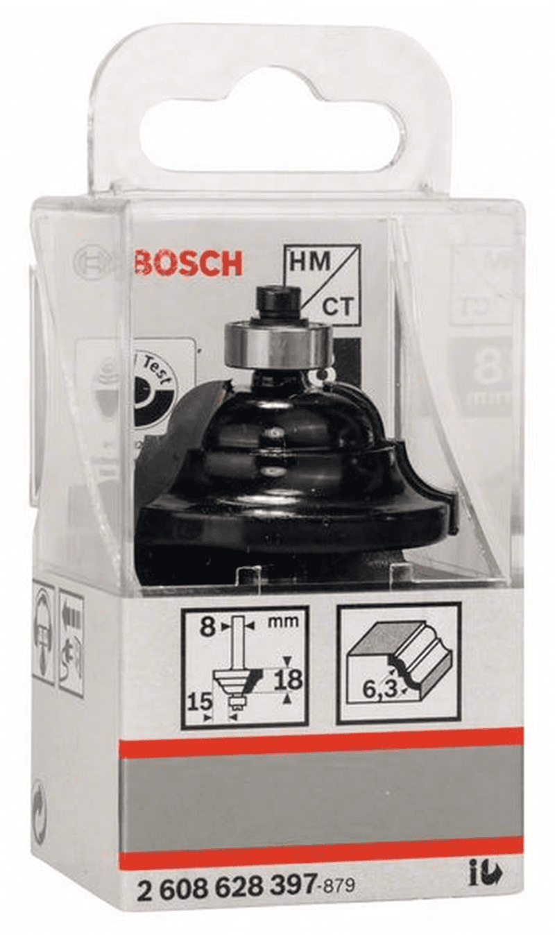 Bosch Profilfräser D G 60 mm R1 6,3 mm B 15,1 mm 8 mm L 17,7 mm 