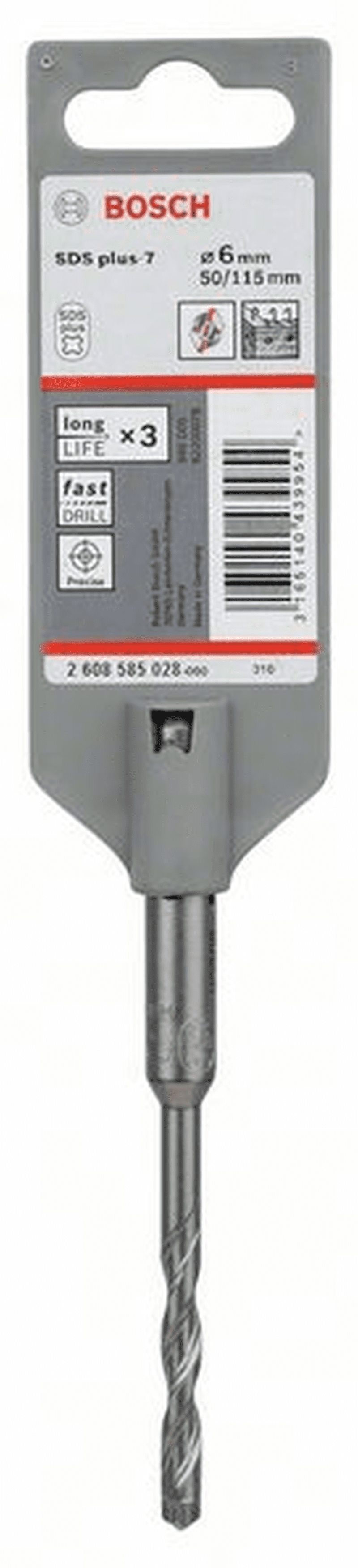 Grey Bosch Professional 2608585058 SDS-Plus-7 6 x 50 x 115 mm 6x50x115
