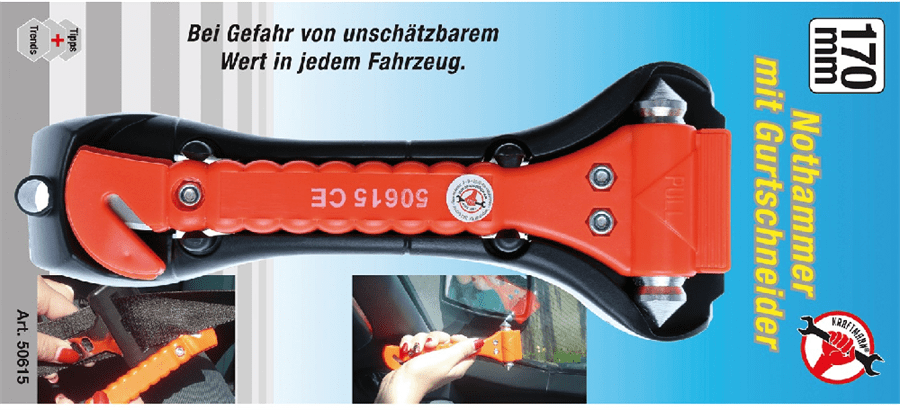 BGS DIY 50615 Auto Nothammer mit Gurtschneider Kombi Tool für KfZ | Fluid  Onlinehandel